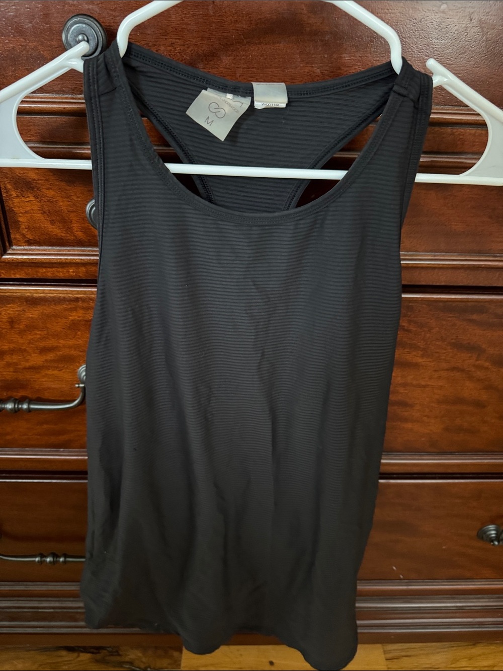 Black Ribbed Racerback Tank Top - Women